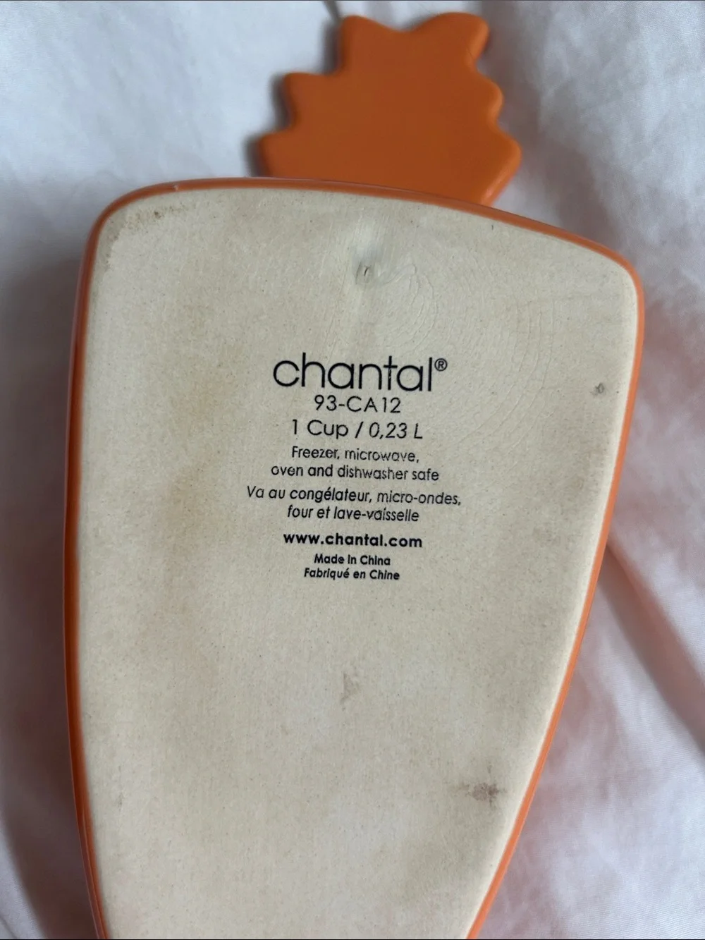 Set of 2 Chantal Orange Glazed carrot shaped baking ramekins